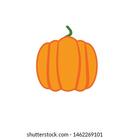 Cartoon halloween pumpkin set. Different shapes and sizes orange gourd isolated on white background.