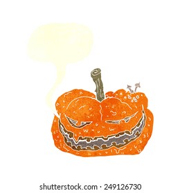 calabaza de caricatura de halloween con burbuja de habla
