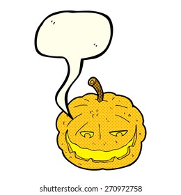 calabaza de caricatura de halloween con burbuja de habla