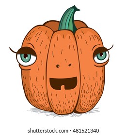 Cartoon Halloween pumpkin. Vector illustration.