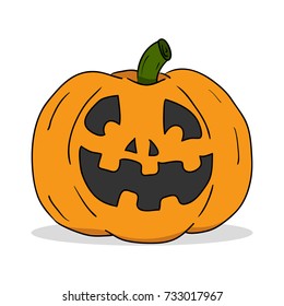 Cartoon Halloween Pumpkin,Hand drawn,Vector,Illustrations.