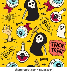 Cartoon halloween Seamless Background . halloween concept