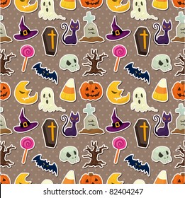 cartoon Halloween seamless pattern