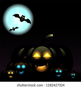 cartoon halloween season with silhouette background vector design