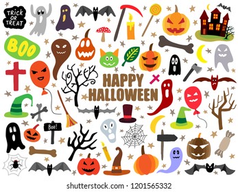 cartoon halloween set vector