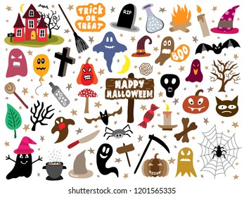 cartoon halloween set vector
