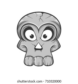 cartoon Halloween skull isolated on white background