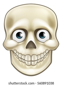 Cartoon Halloween skull skeleton character illustration