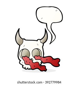 cartoon halloween skull with speech bubble