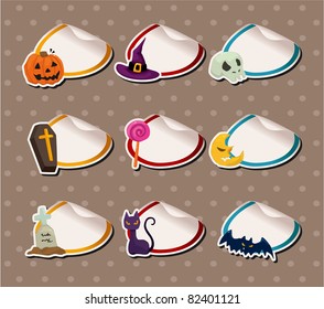 cartoon Halloween Sticker Label