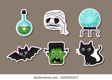 Cartoon Halloween Sticker Set Collection