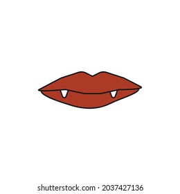 cartoon halloween vampire lips. Vector illustrations. icon