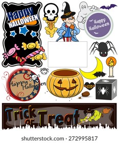 Cartoon Halloween Vector Elements Set