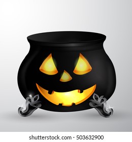 Cartoon Halloween witchs cauldron