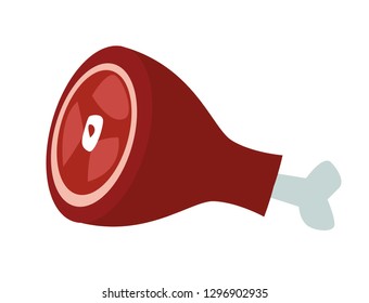 Cartoon ham vector illustration on white background