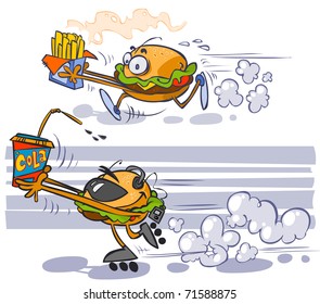 Cartoon hamburgers.