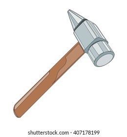 Cartoon hammer on a white background. Vector illustration