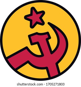 Cartoon Hammer and Sickle Logo