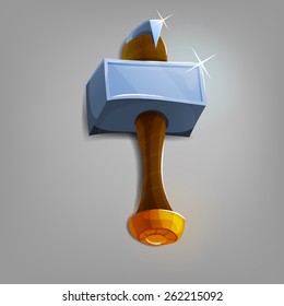 Cartoon hammer. Vector illustration.