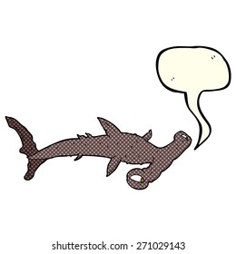 tiburón martillo con burbuja de habla