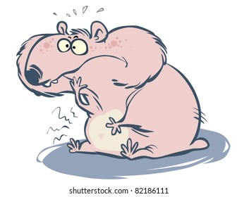 Cartoon Hamster with chubby cheeks.