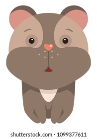 Cartoon hamster icon - funny vector illustration for cartoon print. T-shirt graphics for kids.