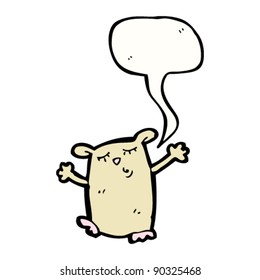 hámster de dibujos animados con burbuja de discursos