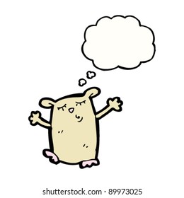 cartoon hamster with thought bubble