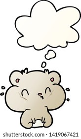 cartoon hamster with thought bubble in smooth gradient style