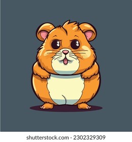 A cartoon of a hamster vector illustration.