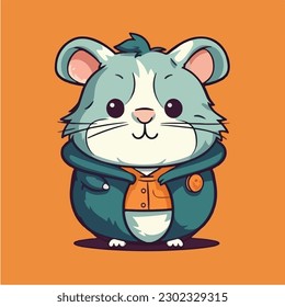 A cartoon hamster vector