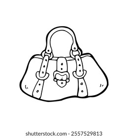 cartoon of hand bag for coloring pages