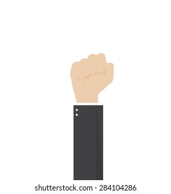 cartoon hand of businessman  stranglehold vector illustration 
