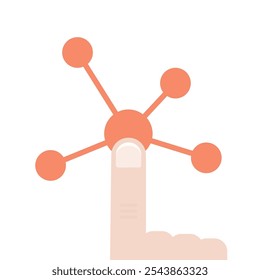 cartoon hand click button like interaction icon. simple flat trend modern ui logo graphic art design element isolated on white. concept of selection in cellphone or smart interplay with gadget