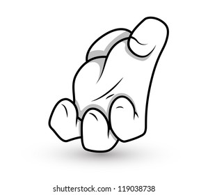 Cartoon Hand - Crush Gesture - Vector Illustration