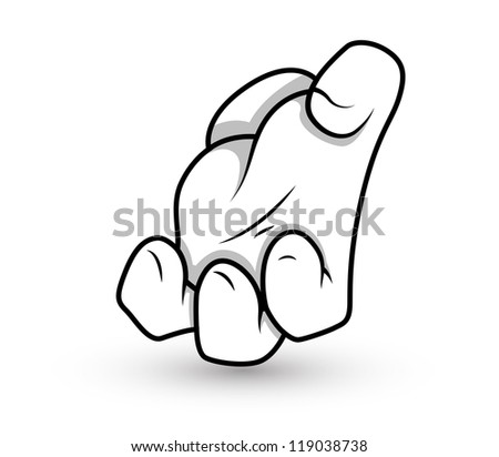 Cartoon Hand - Crush Gesture - Vector Illustration
