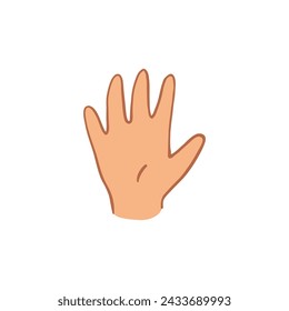 Cartoon hand. Different gesture pointing, attention, fist, thumbs up. Isolated vector illustration on white background