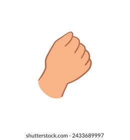Cartoon hand. Different gesture pointing, attention, fist, thumbs up. Isolated vector illustration on white background
