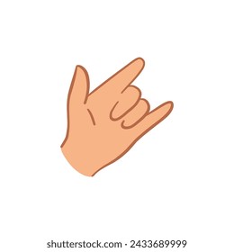 Cartoon hand. Different gesture pointing, attention, fist, thumbs up. Isolated vector illustration on white background