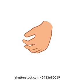 Mano de caricatura. Diferente gesto apuntando, atención, puño, pulgares arriba. Ilustración aislada del vector sobre fondo blanco
