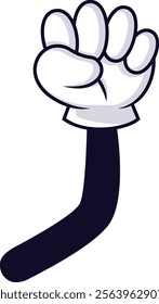 Cartoon hand displaying a playful gesture with four fingers raised, humorously symbolizing a specific meaning or form of communication in a vibrant and expressive manner