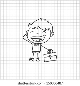 cartoon hand drawing back to school