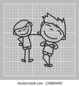 cartoon hand drawing back to school