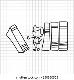 cartoon hand drawing back to school