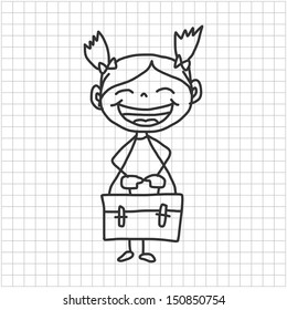 cartoon hand drawing back to school