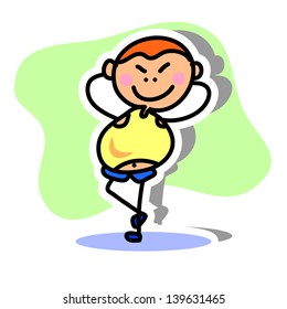 cartoon hand drawing, children sport icon