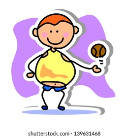 cartoon hand drawing, children sport icon
