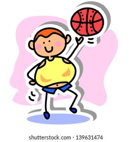 cartoon hand drawing, children sport icon