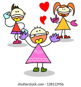 cartoon hand drawing emotion expression