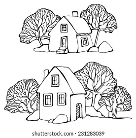 Cartoon Hand Drawing Houses Stock Vector (royalty Free) 231283039 